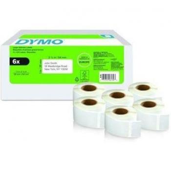 Dymo LabelWriter Self Adhesive Return Address Labels 25x54mm (Pack of 6 Rolls of 500 Labels) 2177564