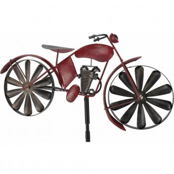 MT88 Rot‑Metall‑Windspiel mit Gartenbodenstecker