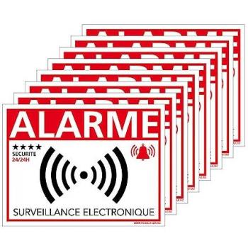 Pack Stickers Alarme – Vidéo & Sécurité, 8 unités