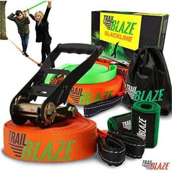 Trailblaze Complete Slackline Kit with Training Line 18.5m Tree Protectors NEW