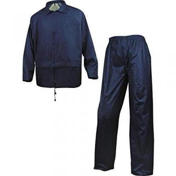 Conjunto de lluvia Deltaplus 400 poliéster/PVC azul marino talla XXL