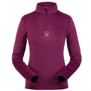 Schwarzer Samt‑Fleece‑Pulli Spyder SHIMMER BUG – XL (Raisin)