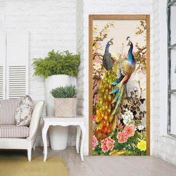 Murales de PVC con Pavo Real Romántico Chino para Habitaciones