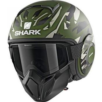 Grüner Shark Herren-Motorradhelm NC, XS