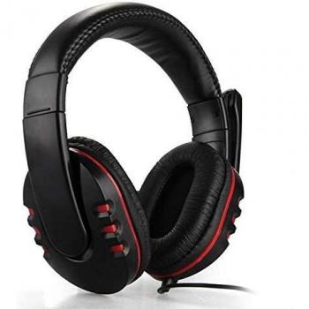 Headset Omega FS Gaming con Mic en Negro-Rojo