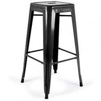 Sgabello bar metallo nero lucido