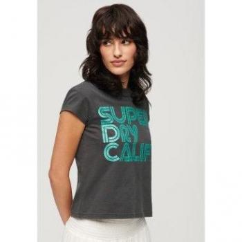 Glitter Logo Vintage Tee – XS, Black, Female