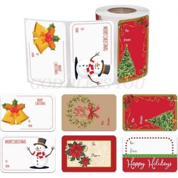 250 Adhesive Christmas Labels