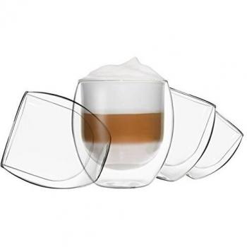 Feelino DUOS Jumbo doppelwandiges Glas 410 ml Thermofunktion Edelstahl-Löffel