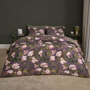Mauve Floral King Duvet Cover Set