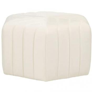 Pouf Velours Hexagone Crème