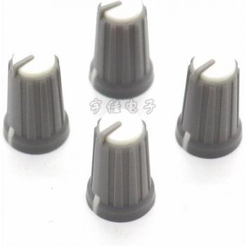 Weißer Kunststoffknopf für 6mm Potentiometer