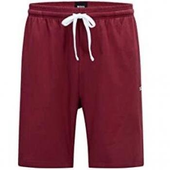 Dunkelrotes BOSS Herren‑Short aus Stretch‑Baumwolle – Mix & Match CW