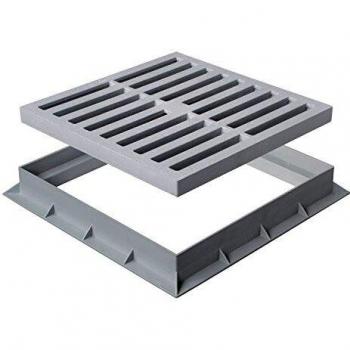 Grille Polypro 534x534mm en Gris avec Cadre 550x550mm – First Plast