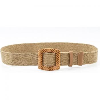 Correa de Mujer Estilo Vintage: Ancha, Tejedora, Broche Grande, Paja Negra