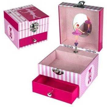 Scatola musicale con ballerina e cassetto per accessori