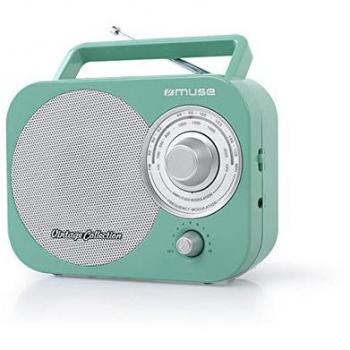 M‑055 RG Tragbares 2‑Band‑Radio – Retro‑Look, Teleskopantenne in Türkis, mit Tragegriff