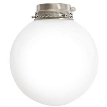 Kit Luce Sfera Piccola in Vetro Bianco con Portalampada Ottone Brunito H.22 Cm