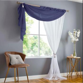 Navy Sheer Voile Panel by Alan Symonds 147cm x 183cm