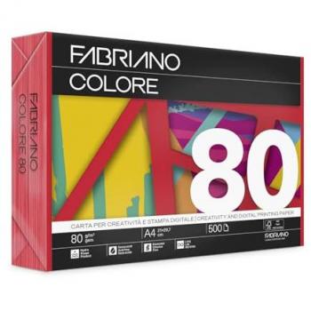 A4 Rojo Vibrante Fabriano, paquete de 500 hojas