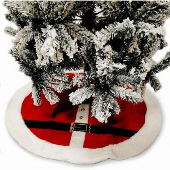 Tappetino base decorazione albero natalizio rosso bianco 90 cm