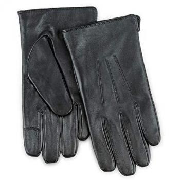 Totes Totes Black Mens 3‑Point Leather Water‑Proof Smartouch Gloves