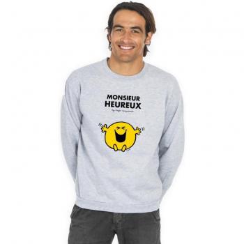 HAPPY MR. XS Men's Heather Grey Crewneck