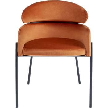 Silla “Viva Naranja” con respaldo y brazos en terciopelo