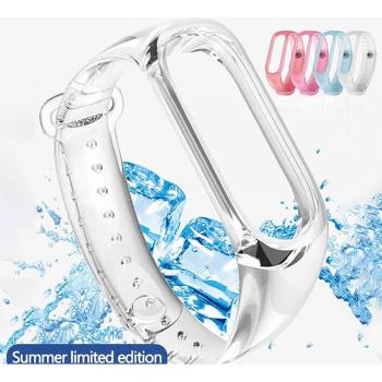Half Transparent Red Silicone Band for Xiaomi Mi Band 5, 6 & 7