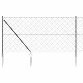 Recinzione a maglie metalliche grigie 1x25 m in acciaio