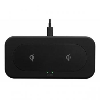 Essentials Dubbele Qi Draadloze Oplader, 2x 10W, USB-C Kabel 1m