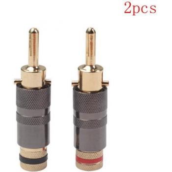 2 pièces connecteurs haut-parleur cuivre Nakamichi fiche banane avec verrouillage
