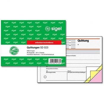 SIGEL Formularbuch Quittung mit MwSt.-Nachweis, A6 quer