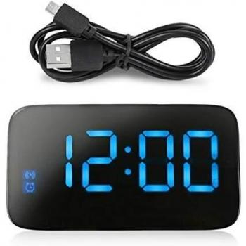 Horloge Numérique Réveil avec Contrôle Vocal, Réveil Nuit, Réveil Snooze et Rétro-Éclairage