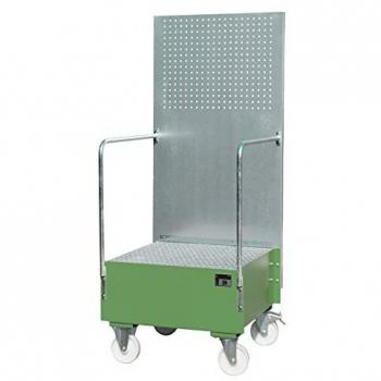 Plateau mobile de collecte avec paroi perforée LPW 200‑1, vert laqué