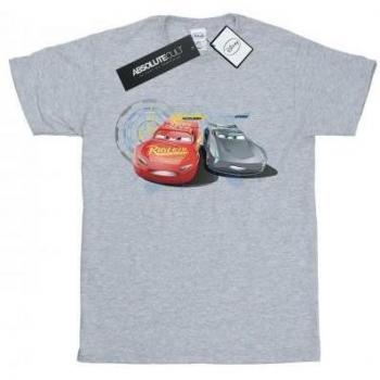 Camiseta gris para niñas Disney Cars Rayo McQueen vs Tormenta