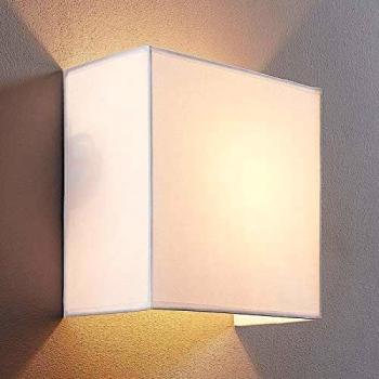 Adea 25 cm Stofflampe, quadratisch, weiß