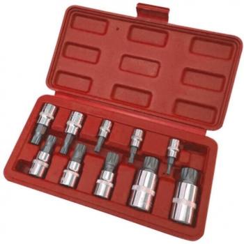 10-Piece Automotive XZN Triple Square Spline Bit Socket Set