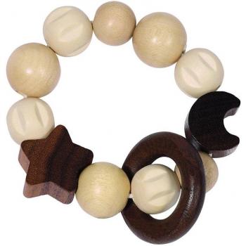 Hochet en bois lune étoile