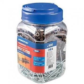 Rawlplug RAWRC1UNOBRN Brown UNO® Plugs & Screws in Jar (450 Plugs + 450 Screws)