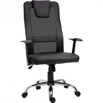 Vinsetto Ergonomischer Drehstuhl, Schwarz, höhenverstellbar, 66x73x108-118 cm