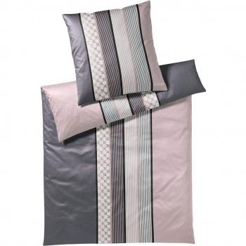 Joop! Bettwäsche Cornflower Stripes Mako-Satin deep Rose 155x220 cm