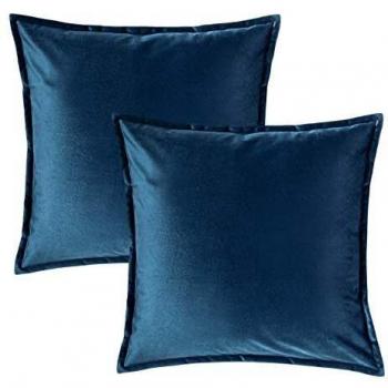 Bedsure Navy Velvet Pillow Covers 2 Pack 50cm x 50cm