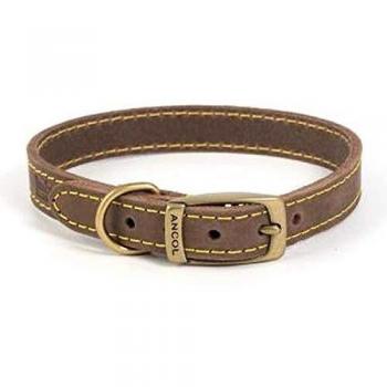 Timberwolf Leather Dog Collar Sable 28-36cm Size 3