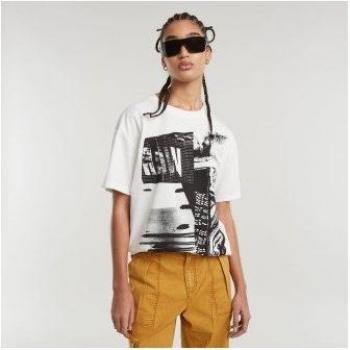 Top G-Star Loose “Multi Print” Blanco XS – Talla Pequeña y Tranquila