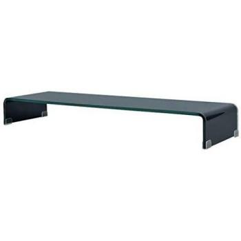 VidaXL TV Stand/Monitor Riser Glass Black 39.4x11.8x5.1