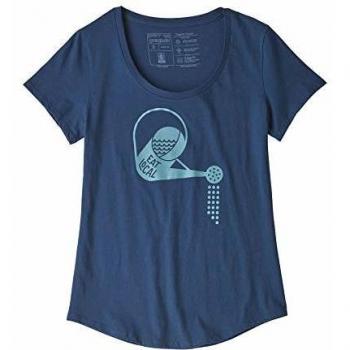 Patagonia Damen W's Eat Local Rain Can Organic Scoop T-Shirt, Blau, L