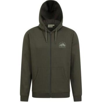 Sudadera con Capucha para Hombre Aventura con Cremallera Completa en Verde Oliva