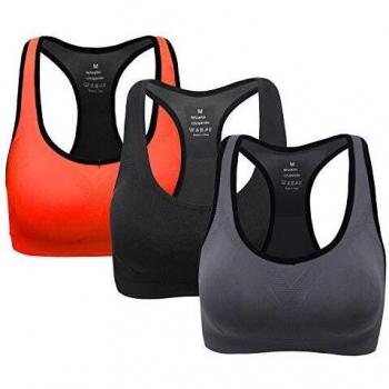 Mid-Impact Sports Bra in Black, Grey, Orange (Angool)