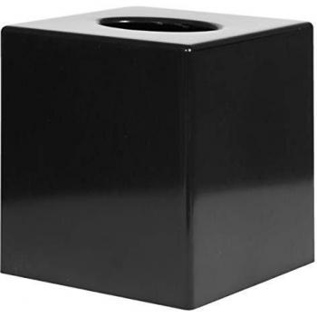 Clubhouse Bathroom Black Cube Tissue Holder
